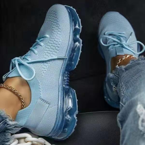 Zapatillas cómodas con amortiguación de aire para mujer, transpirables y para caminar y correr.