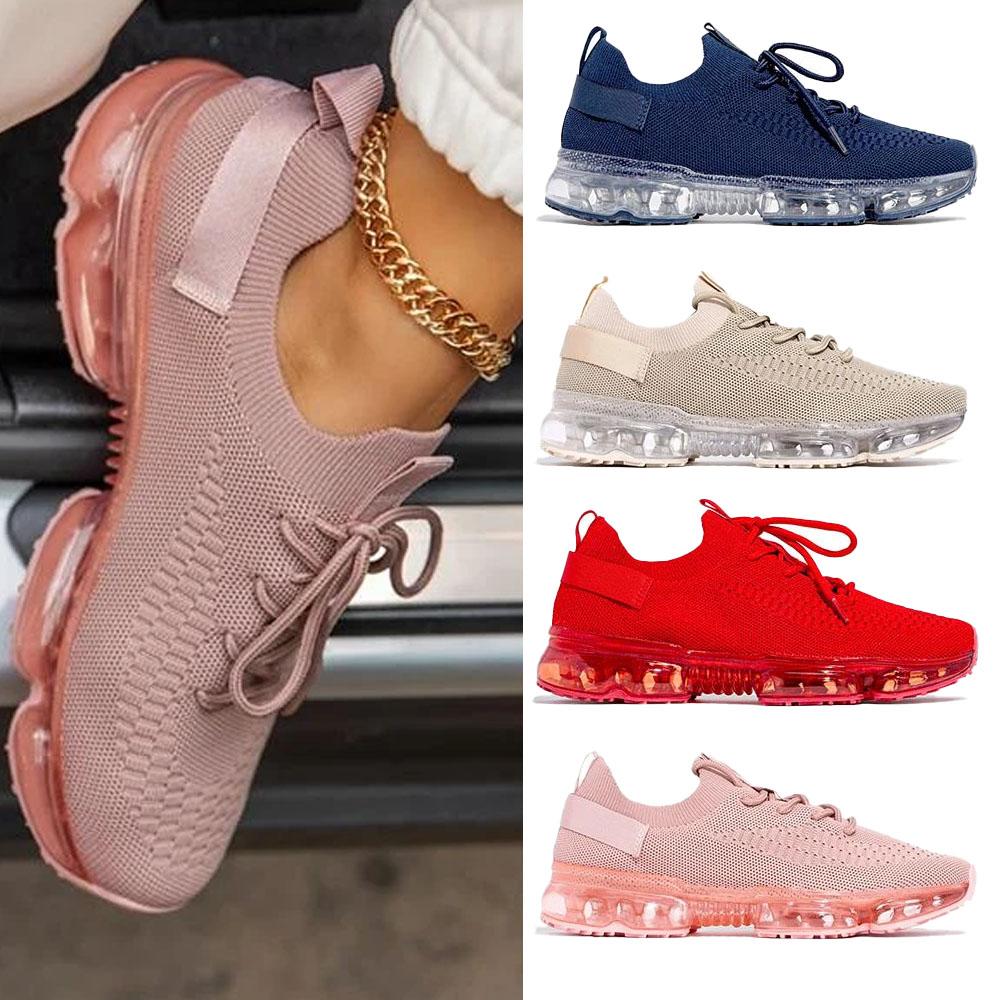 Zapatillas cómodas con amortiguación de aire para mujer, transpirables y para caminar y correr.