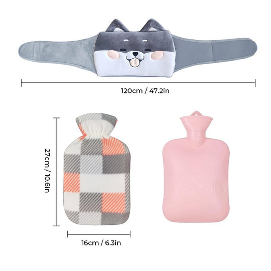 Bolsa de agua caliente recargable con cinturón de peluche [Ajuste universal] ¡Oferta navideña del 49%!