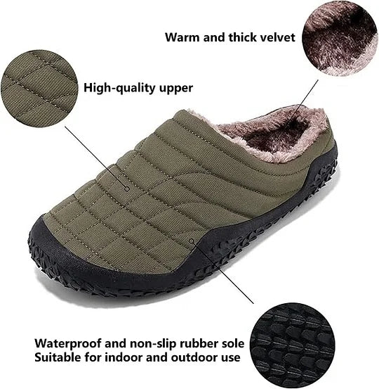 Men’s Cozy Orthopedic Slip-On Slippers — Warmth & Support, Indoors & Out