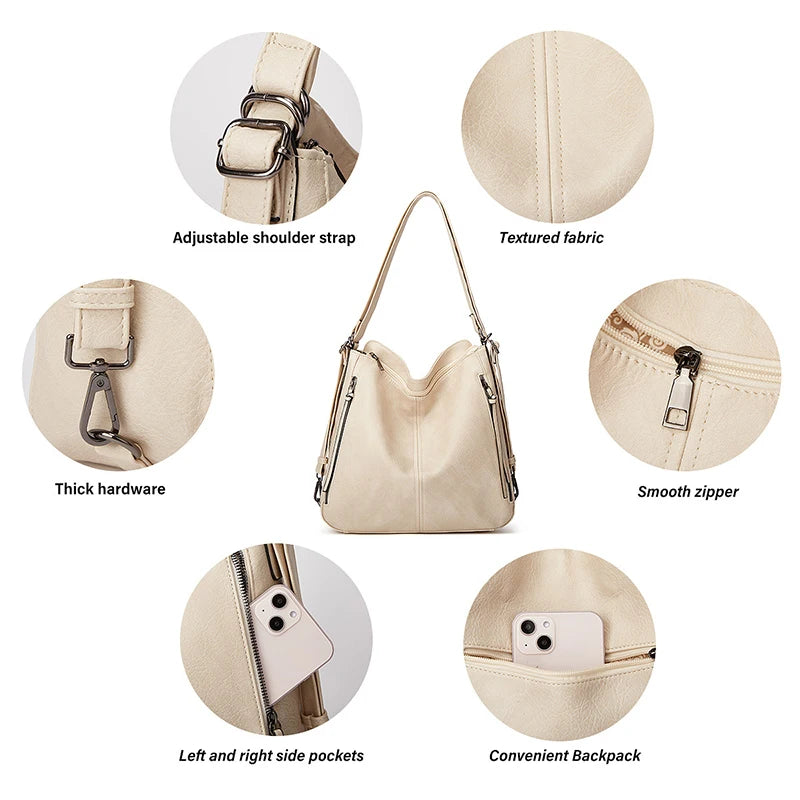 Bolsos cruzados de cuero para mujer - Juego de 3