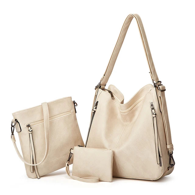 Bolsos cruzados de cuero para mujer - Juego de 3