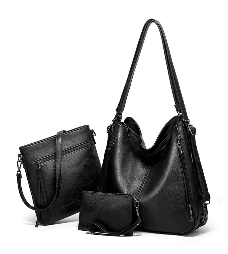 Bolsos cruzados de cuero para mujer - Juego de 3