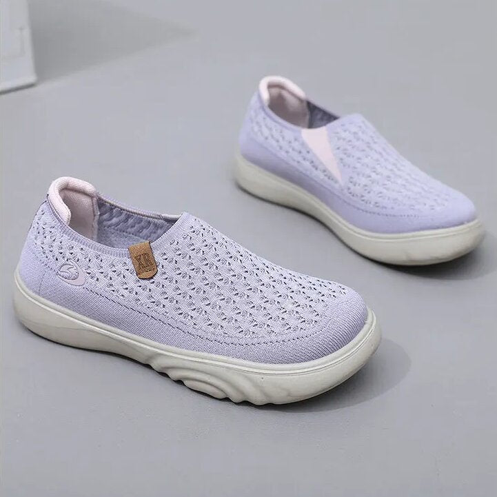 Women's Non-Slip Breathable Walking Sneakers – Soft, Thick Sole Loafers