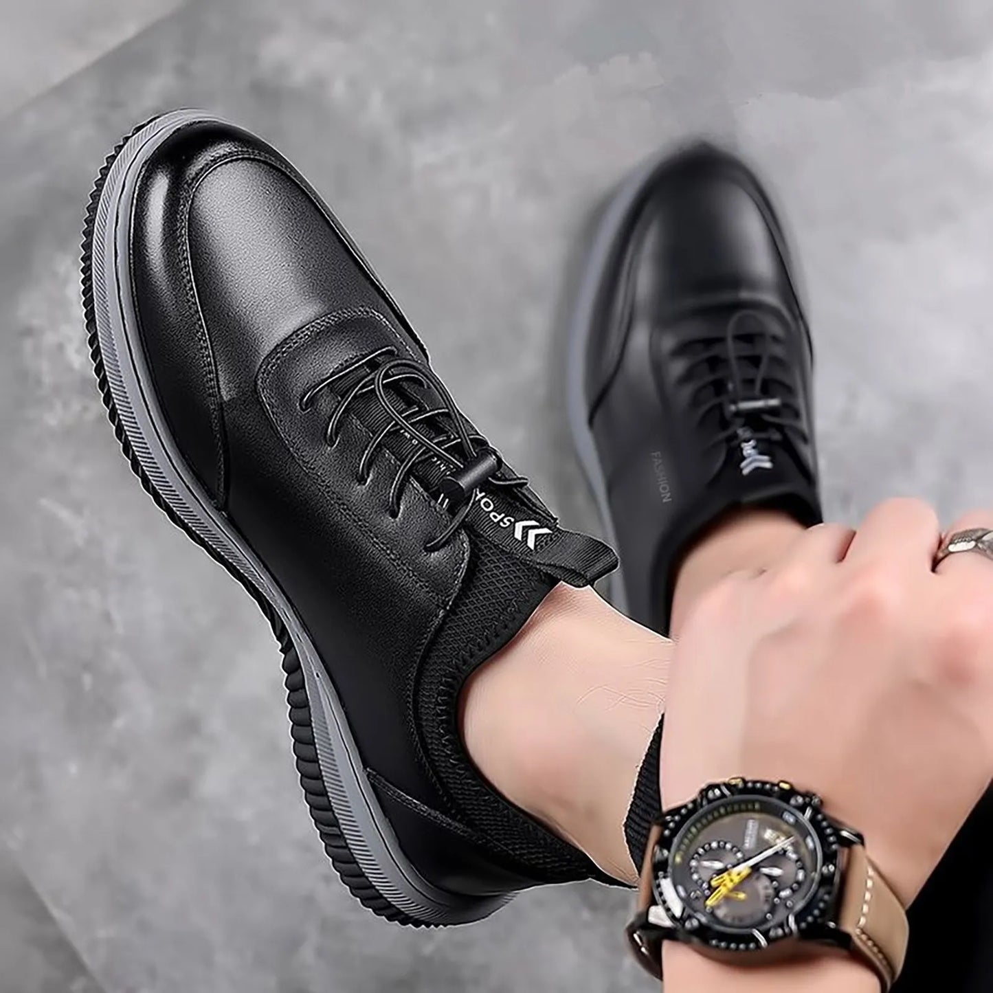 Zapatillas ortopédicas de cuero cómodas para hombre 