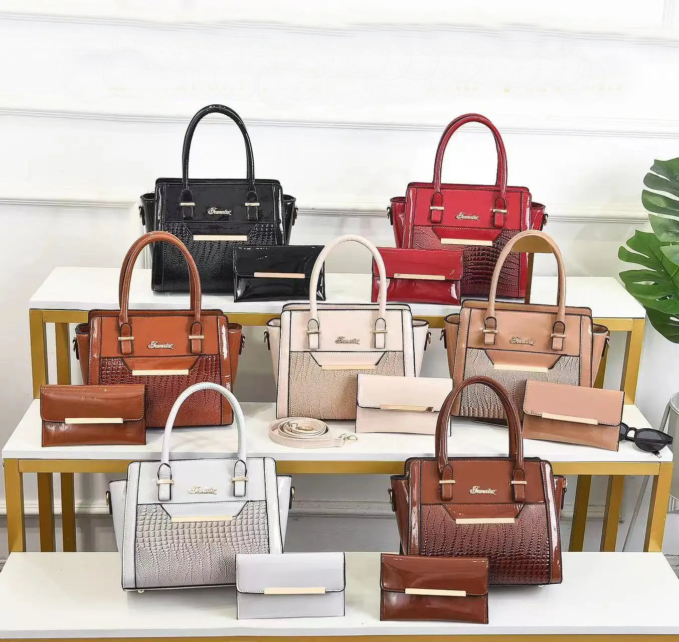 Promoción anticipada para el Día de la Madre: 49 % de descuento ❤️Bolsos tote con estampado de cocodrilo brillante para mujer