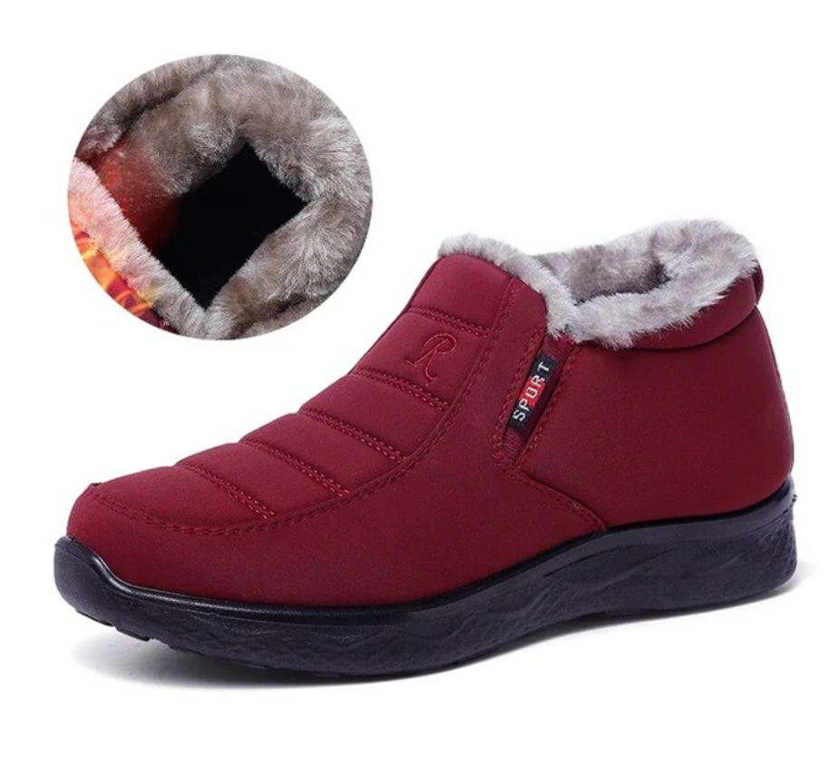 Botas de felpa impermeables y antideslizantes de invierno para mujer [Ancho ancho]