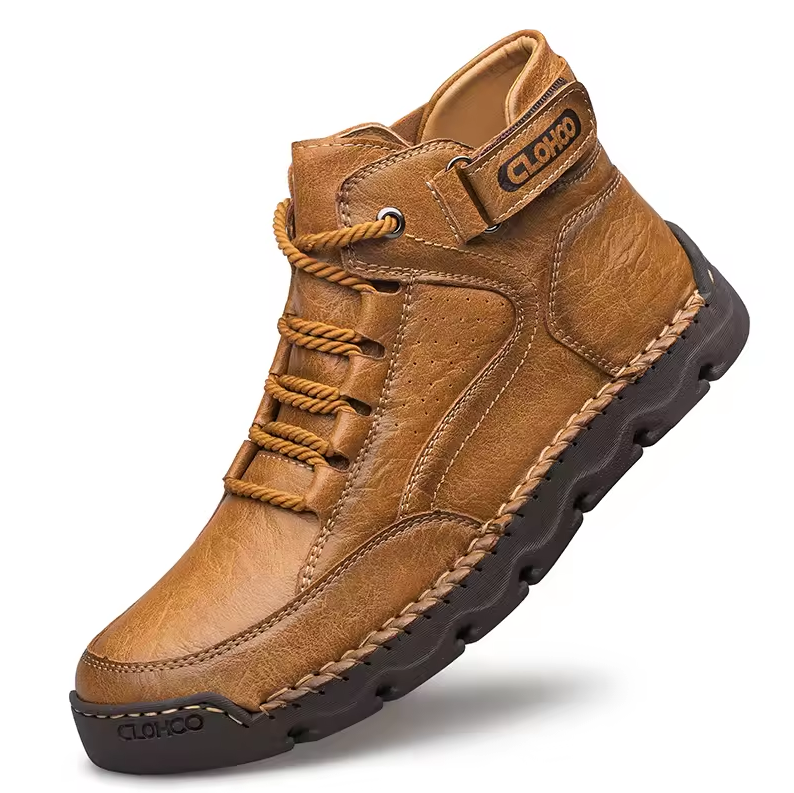 Men’s Leather Ankle Boots — Warm Comfort & Arch Support