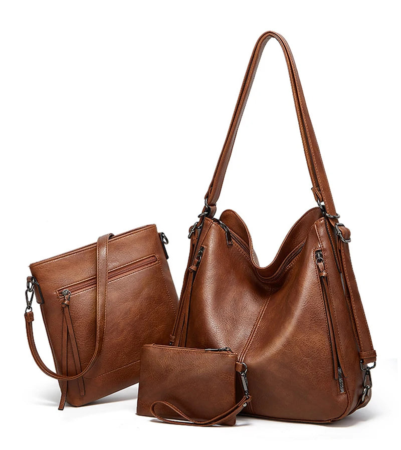 Bolsos cruzados de cuero para mujer - Juego de 3