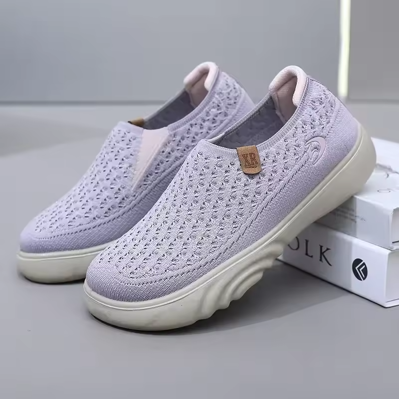 Women's Non-Slip Breathable Walking Sneakers – Soft, Thick Sole Loafers