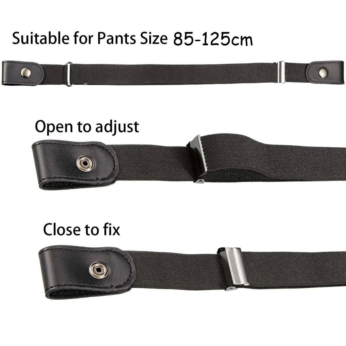 Cinturón sin hebilla, cinturón invisible para pantalones vaqueros de cintura alta para hombres y mujeres.