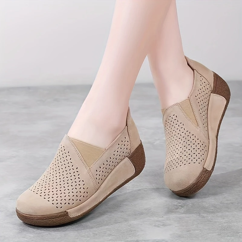 Spring & Summer 50% Off💝 Women’s Orthopedic Flats Platform Walking Shoes, Comfort Leather Loafers