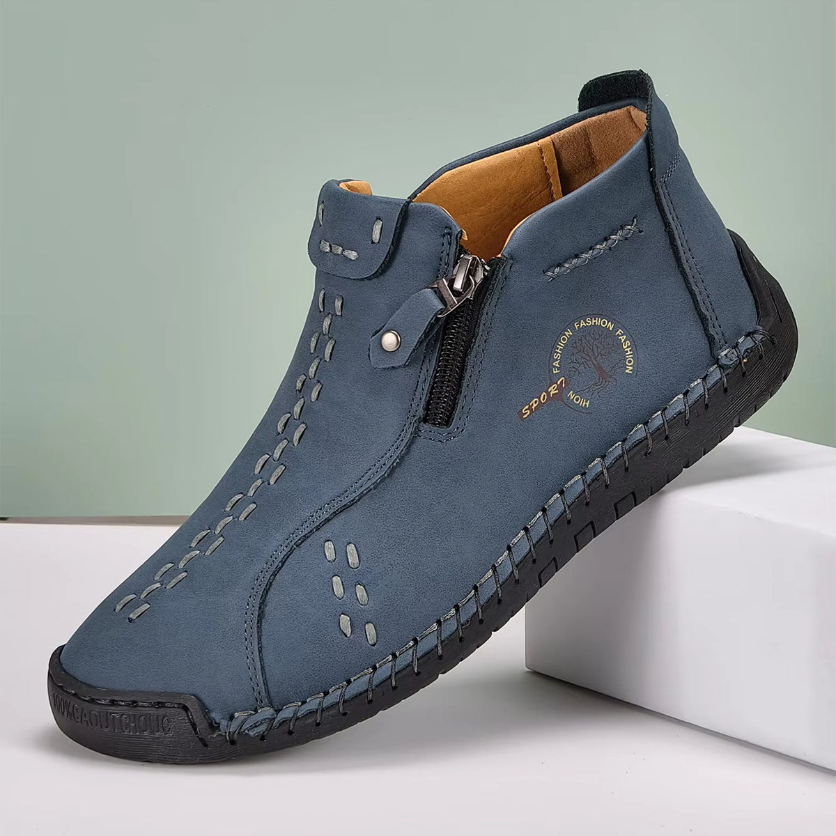 Women’s Hand-Stitched Comfort Ankle Boots – Easy Side Zip
