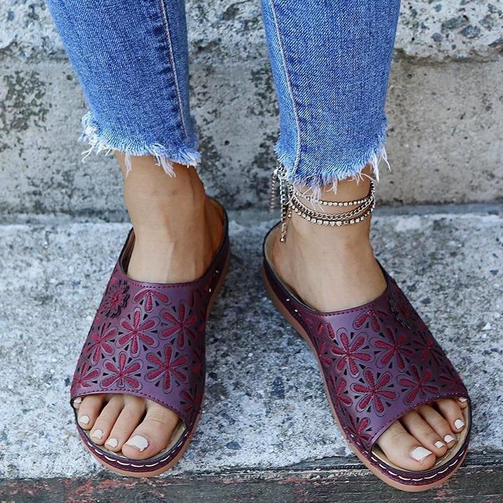 Women's Leather Orthopedic Arch Support Comfy Vintage Sandals