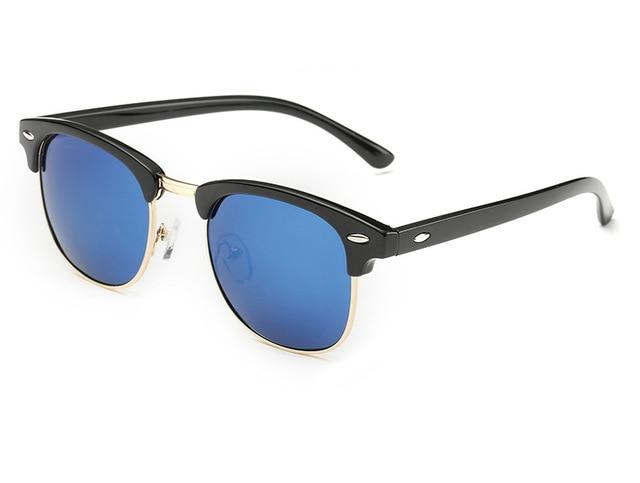 Gafas de sol polarizadas retro de media montura con protección UV400