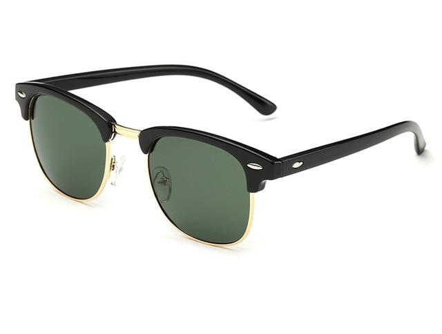 Gafas de sol polarizadas retro de media montura con protección UV400