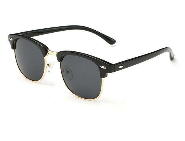 Gafas de sol polarizadas retro de media montura con protección UV400