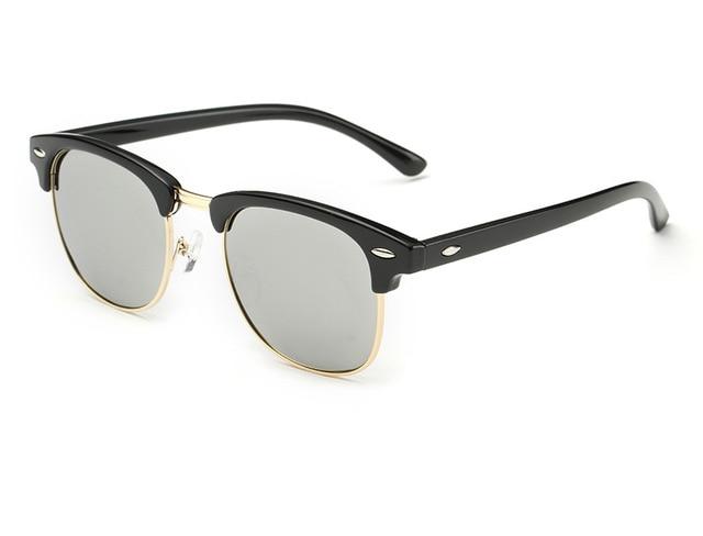 Gafas de sol polarizadas retro de media montura con protección UV400