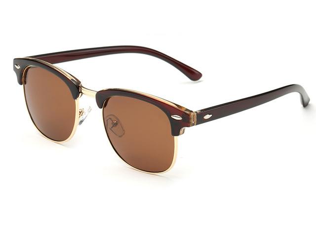 Gafas de sol polarizadas retro de media montura con protección UV400