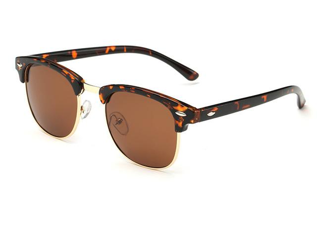 Gafas de sol polarizadas retro de media montura con protección UV400