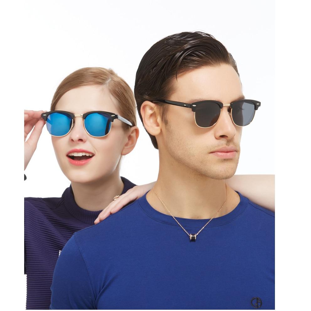 Gafas de sol polarizadas retro de media montura con protección UV400