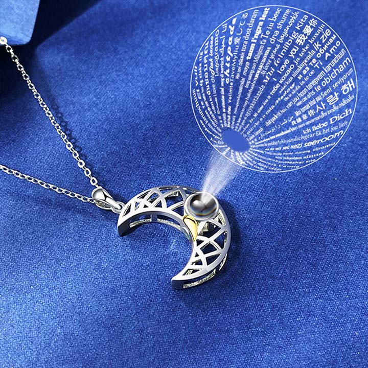 Regalo de San Valentín: Pareja magnética de diamantes "Te amo" en 100 idiomas - Juego de 2 collares