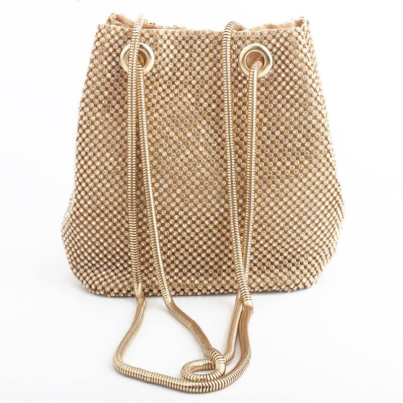 Luxury Elegant Bejeweled Rhinestone Bucket Bag