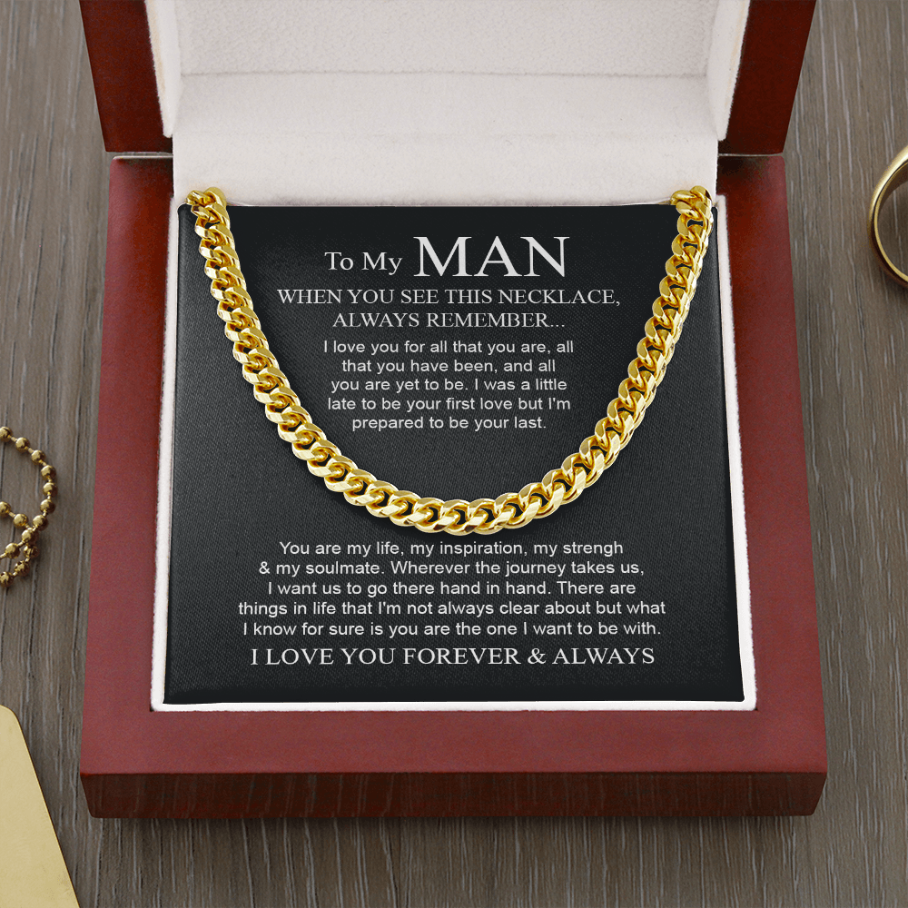 Para mi hombre: Quiero estar contigo | Collar de cadena de eslabones cubanos [SHO]